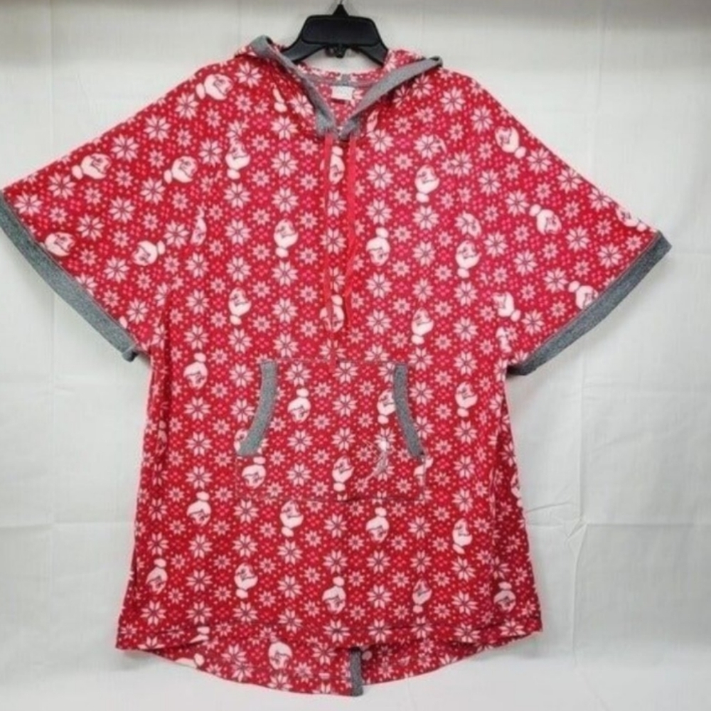 Disney Tinkerbell Hoodie Short Sleeve Fleece Poinsettia Winter Christmas Holiday